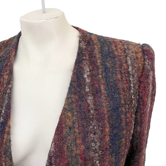 VTG SASSON Boucle Knit Structured Blazer  Mohair Wool  SZ 12 - Picture 2 of 11